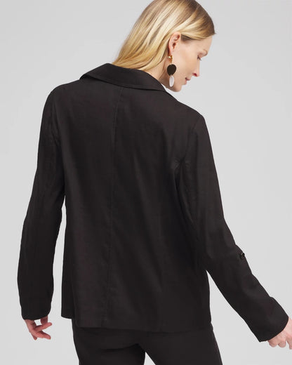 Chico's Linen Blend Stretch Blazer