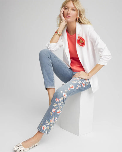 Chico's Linen Stretch Blazer