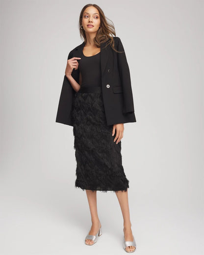 Chico's Chevron Fringe Party Skirt
