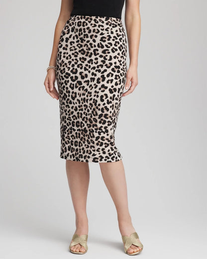 Chico's Travelers™ No Tummy Animal-Print Pencil Skirt