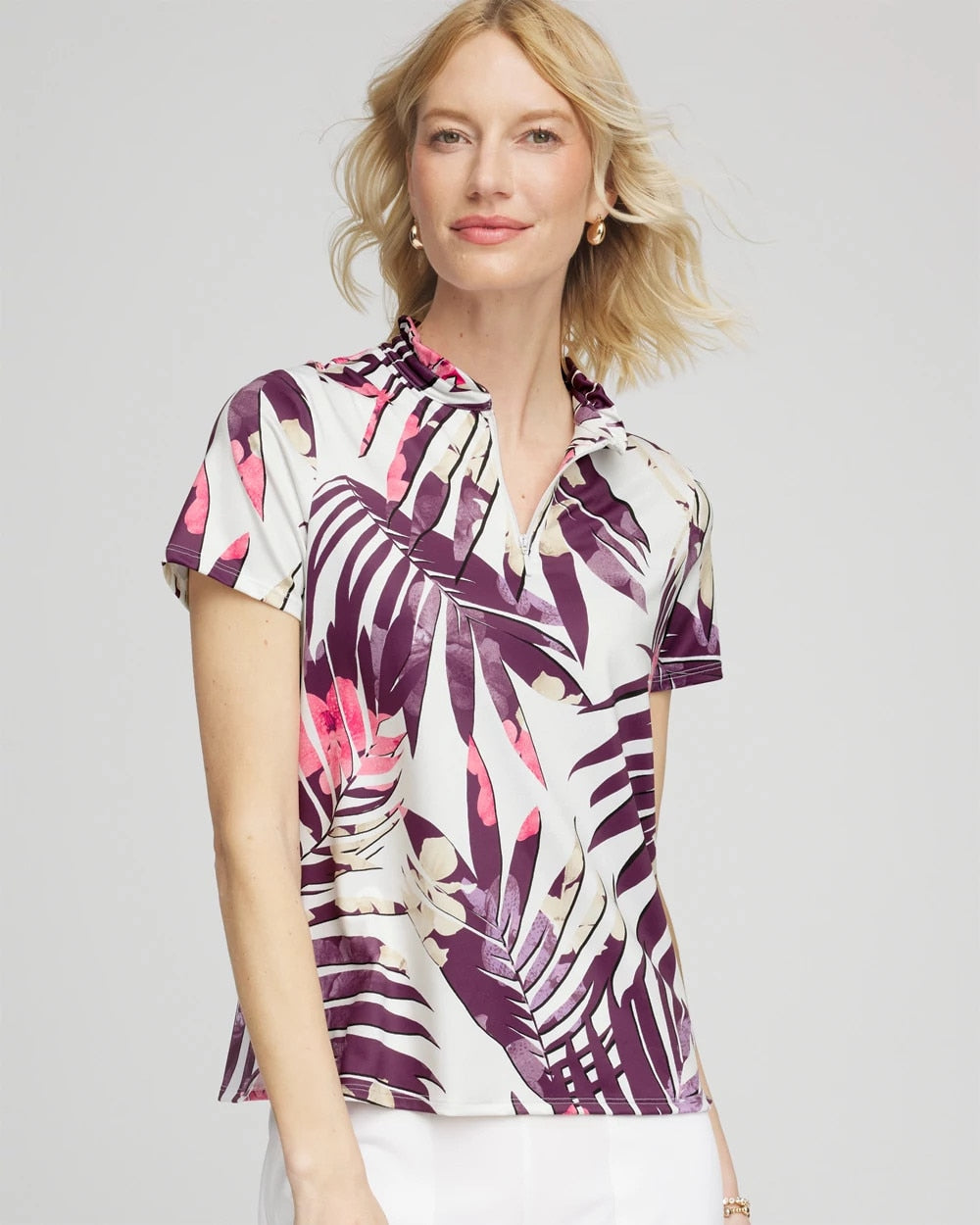 Chico's Zenergy® UPF Ruffle-Neck Polo