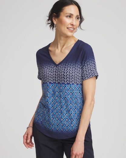 Chico's Zenergy® Graphic Ombre V-Neck Tee