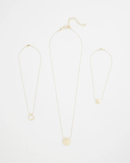 Chico's Gold Triple Pendant Necklace