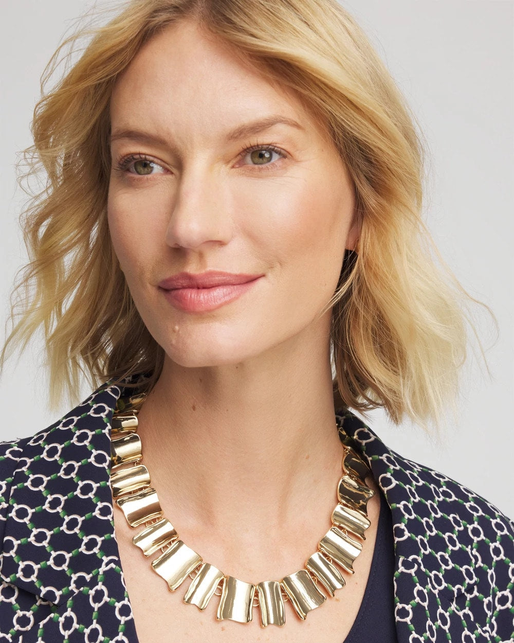 Chico's Gold Wave Collar Necklace