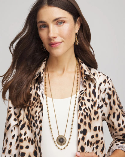 Chico's Convertible Multi-Strand Pendant Necklace