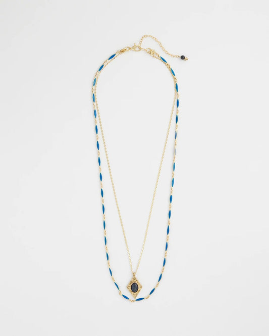 Chico's Double-Strand Sodalite Pendant Necklace
