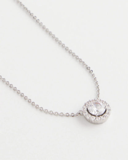 Chico's Silver Tone Drop Stone Necklace