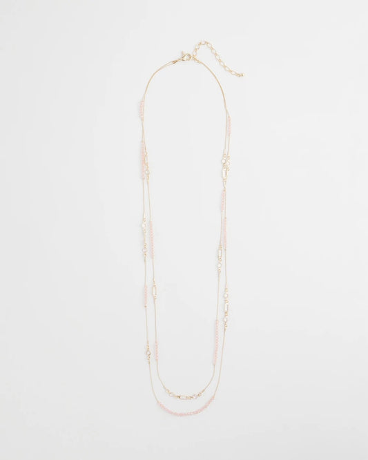 Chico's Pink Double-Strand Necklace