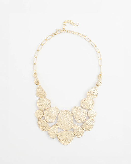 Chico's Molten Goldtone Bib Necklace