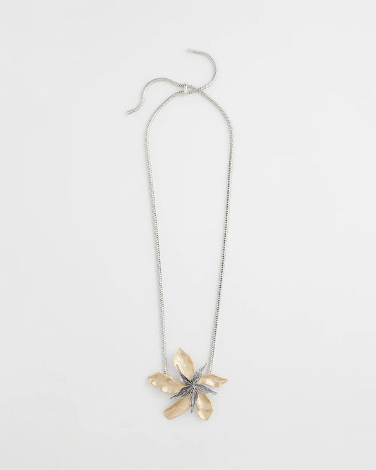 Chico's Chico's Originals Mixed Metal Flower Pendant Necklace