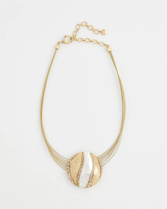 Chico's Mixed-Metal Safari Pendant Necklace