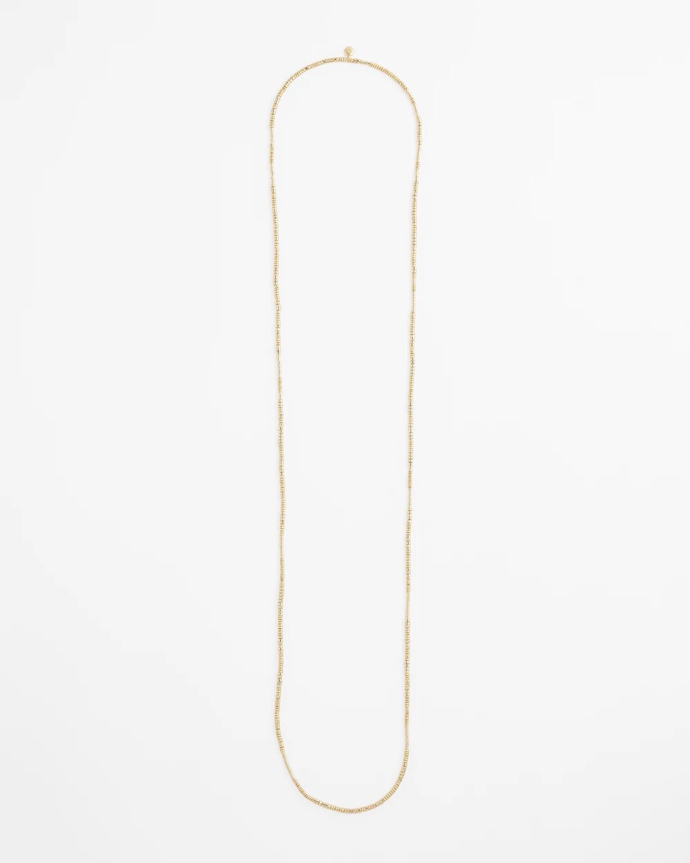 Chico's Long Goldtone Seed Bead Necklace