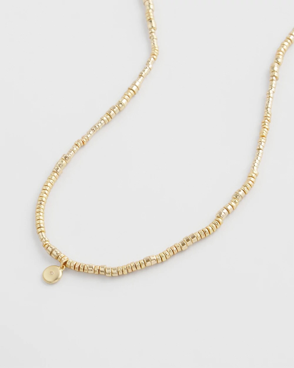 Chico's Long Goldtone Seed Bead Necklace