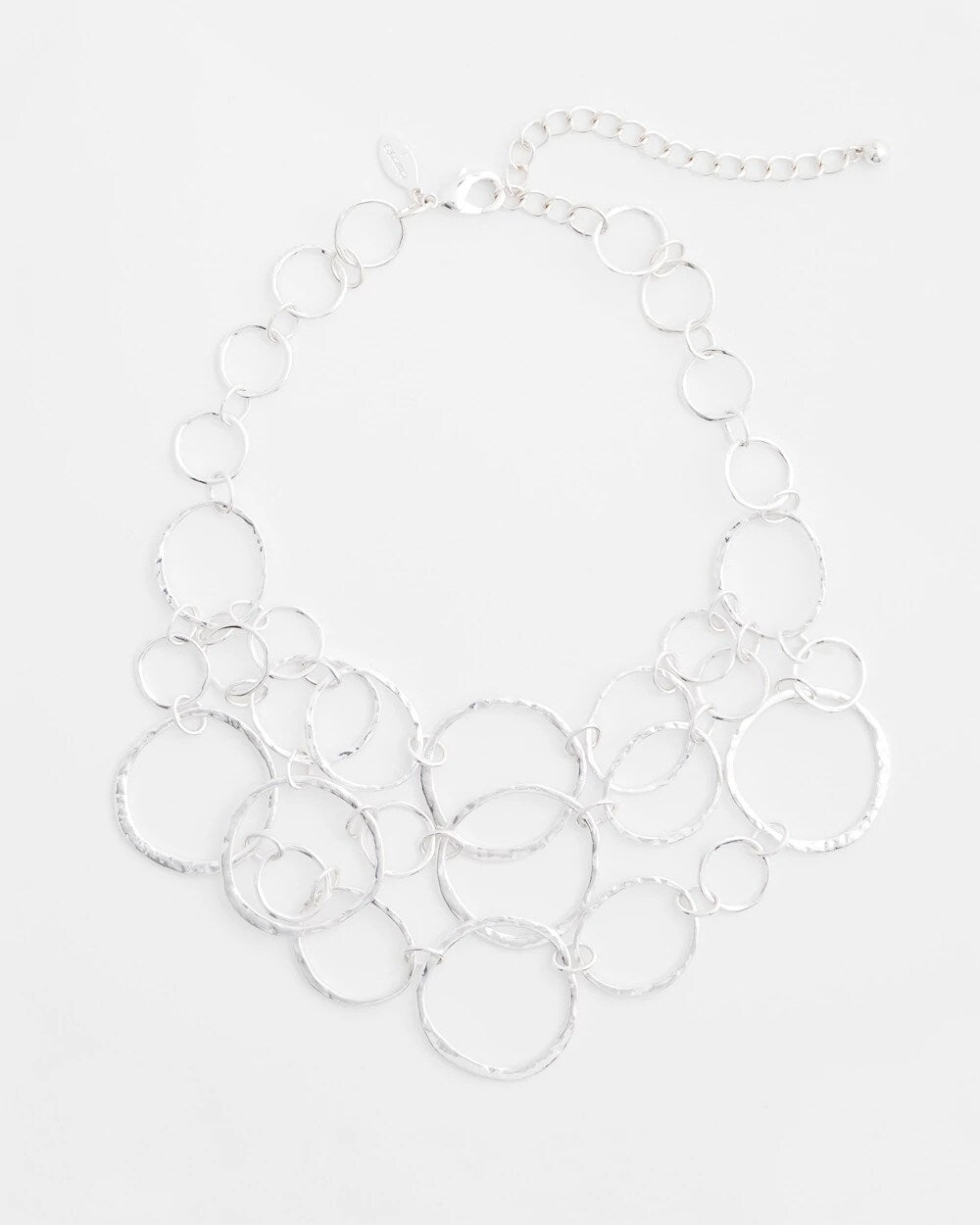 Chico's Short Silvertone Multi-Strand Link Necklace