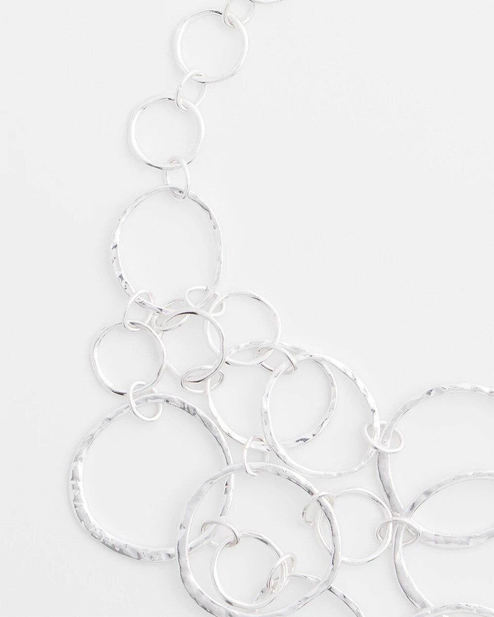 Chico's Short Silvertone Multi-Strand Link Necklace