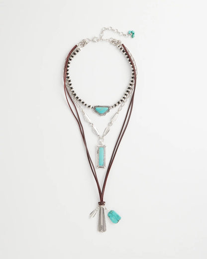 Chico's Convertible Turquoise & Charms Motif Necklace