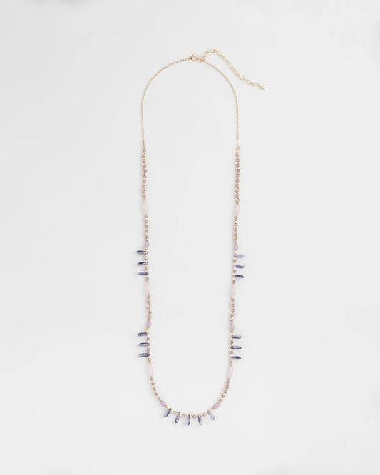 Chico's Purple Beaded Single Strand Necklace