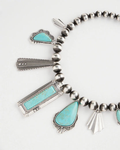 Chico's Chico's Originals Turquoise & Charms Motif Collar Necklace