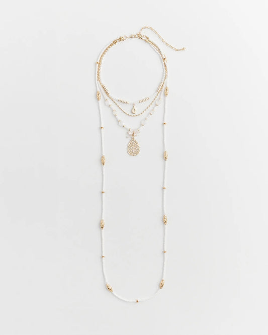 Chico's Convertible Beaded Pendant Necklace