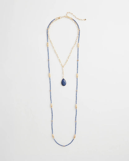 Chico's Convertible Beaded Pendant Necklace