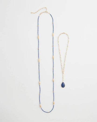 Chico's Convertible Beaded Pendant Necklace