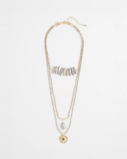 Chico's Convertible Abalone Pendant Necklace