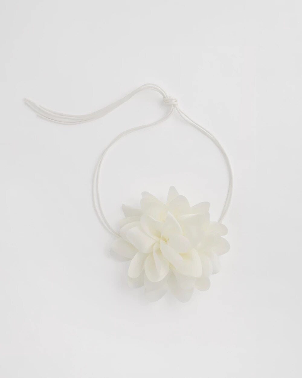 Chico's White Flower Tie Choker Necklace