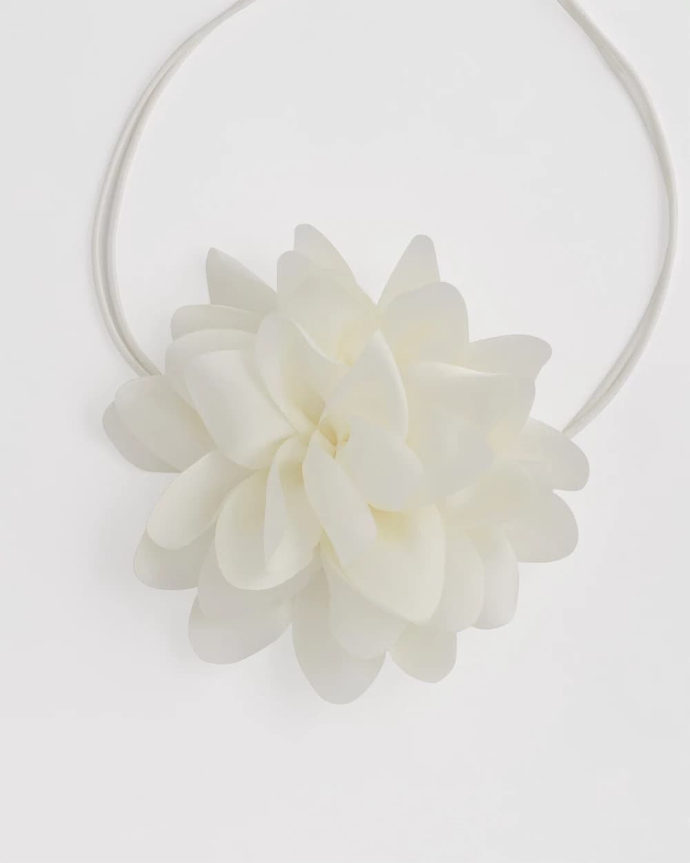Chico's White Flower Tie Choker Necklace