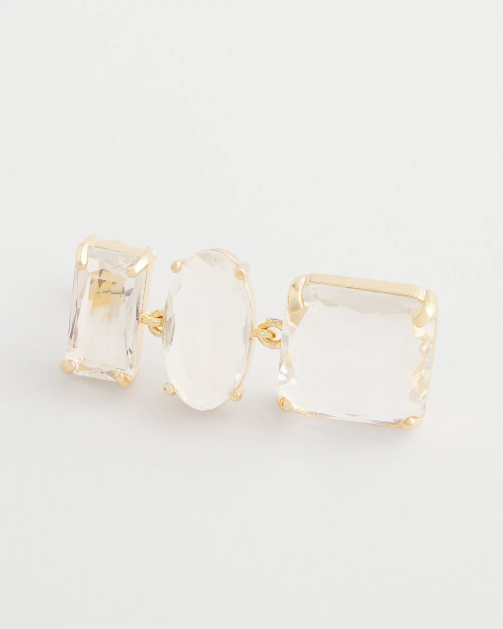 Chico's Neutral Faceted Drop Earrings