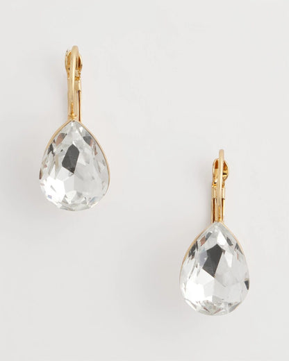 Chico's Crystal Gem Teardrop Earrings