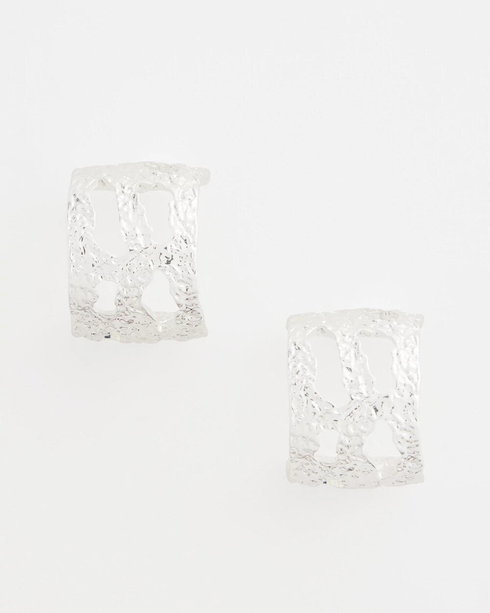 Chico's No Droop® Cutout Silvertone Hoop Earrings