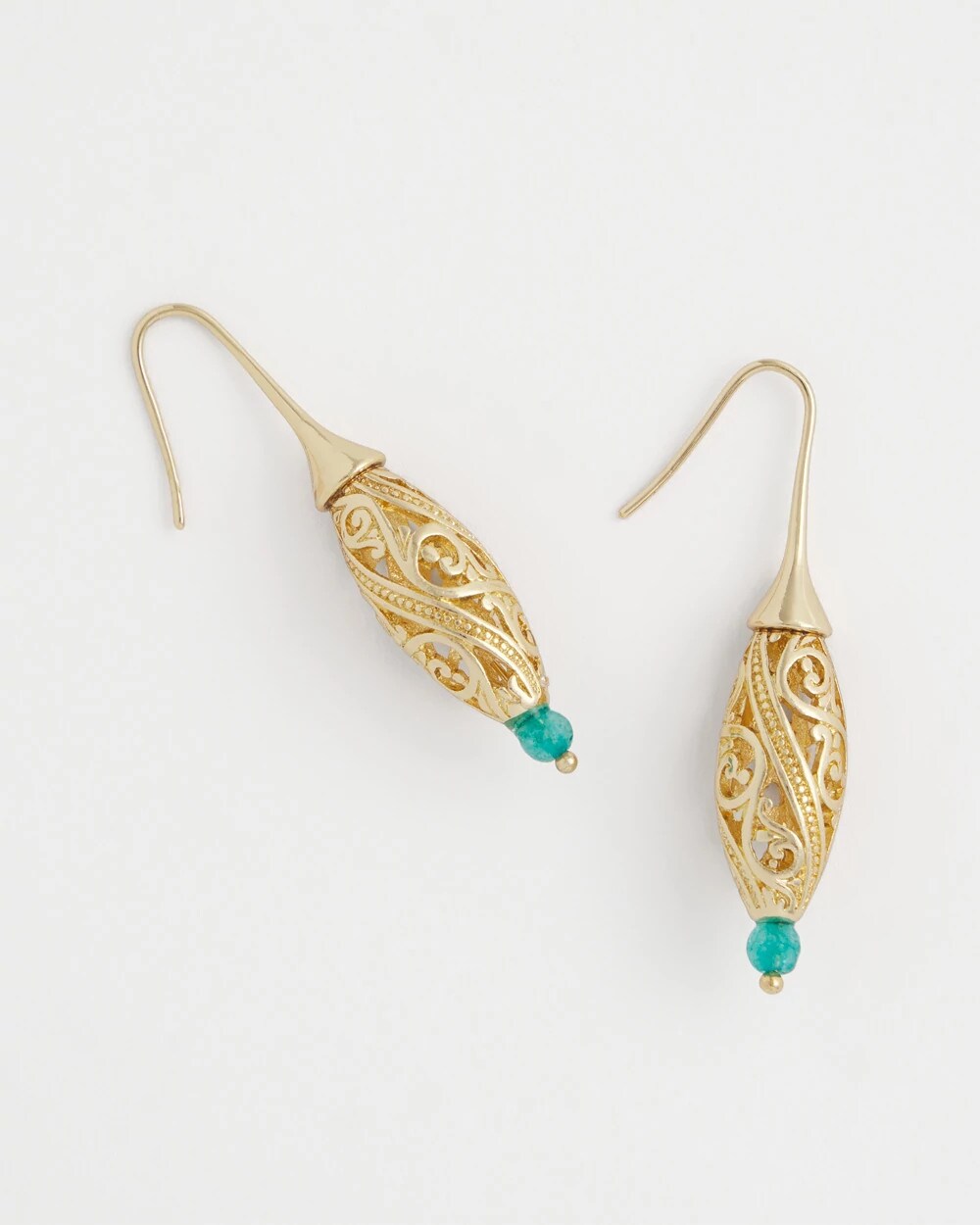 Chico's Gold Lantern Drop Earrings