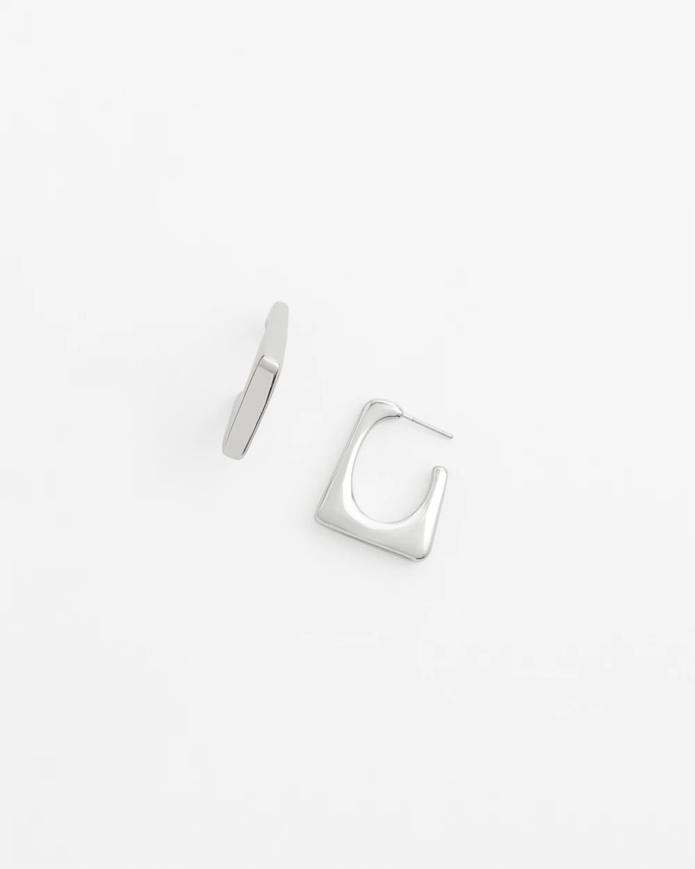 Chico's No Droop® Silver Tone Square Hoops