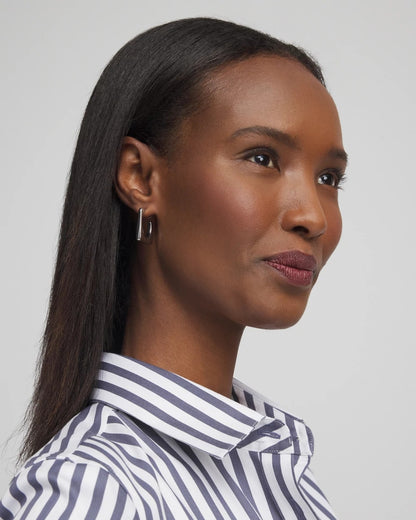 Chico's No Droop® Silver Tone Square Hoops
