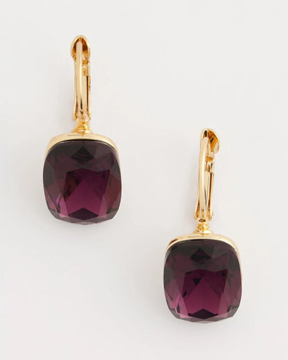 Chico's Purple Gem Drop Earrings