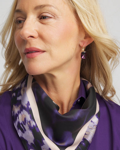 Chico's Purple Gem Drop Earrings