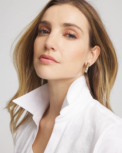 Chico's Ash Gold Collection Square Drop Earrings