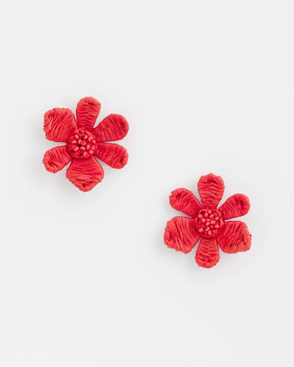 Chico's No Droop™ Coral Floral Stud Earrings