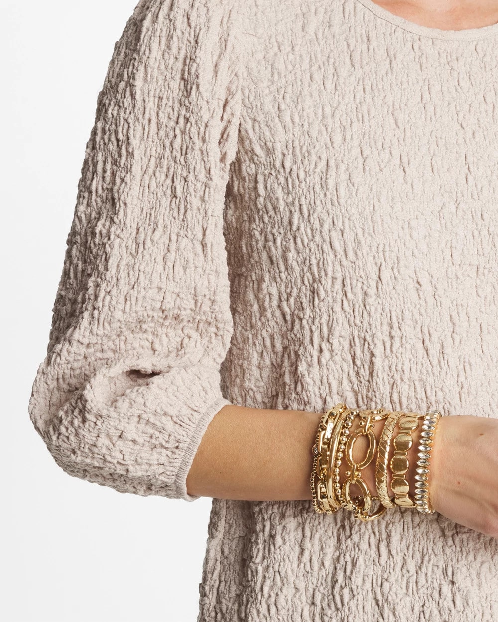 Chico's Textured Circle Stretch Bracelet