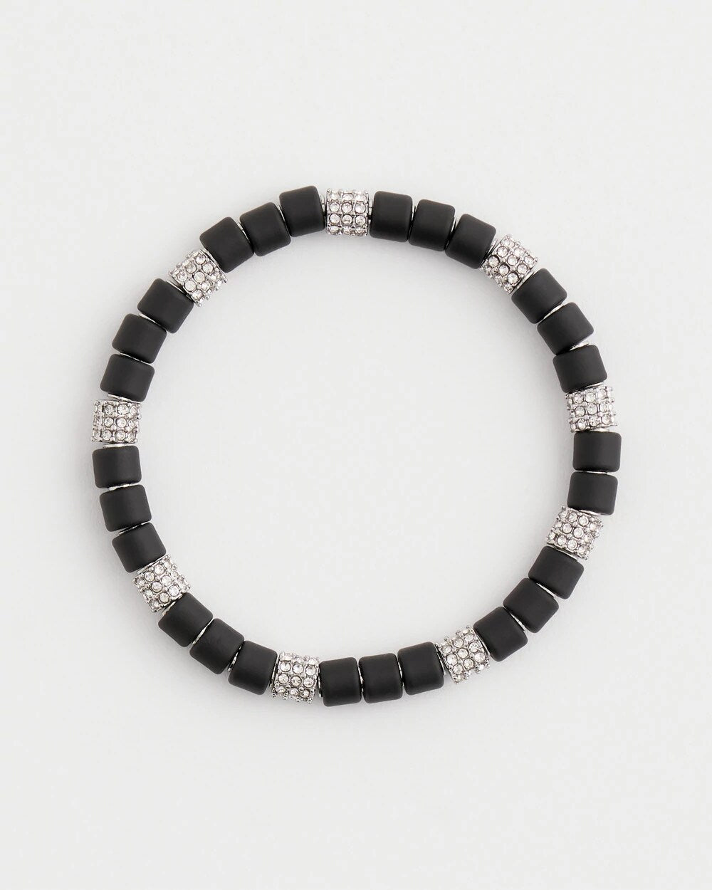 Chico's Black Barrel Bead Stretch Bracelet