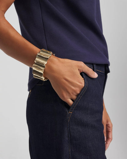 Chico's Gold Wavy Stretch Cuff