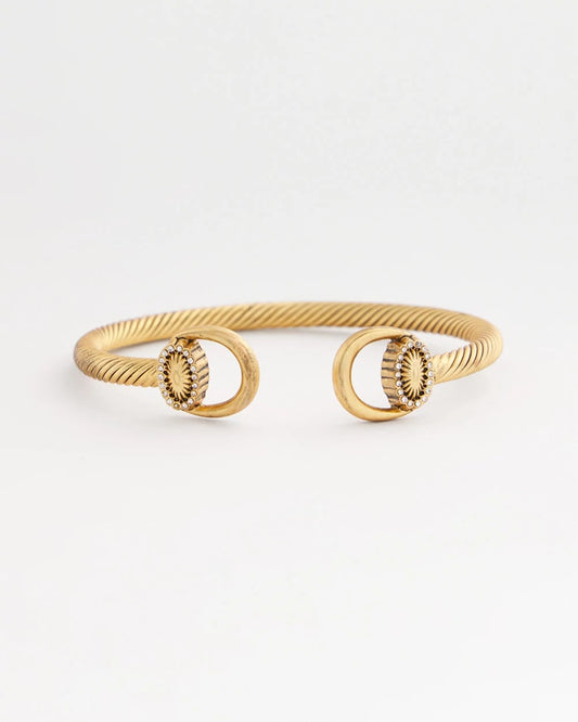 Chico's Equestrian Horsebit Goldtone Cuff Bracelet
