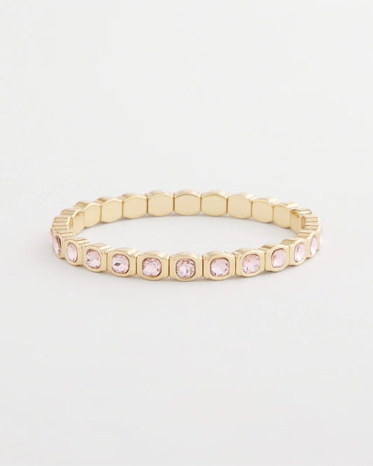 Chico's Small Pink Faceted Gem Stretch Bracelet