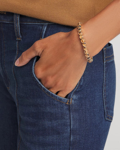 Chico's Tortoise Goldtone Round Stretch Bracelet