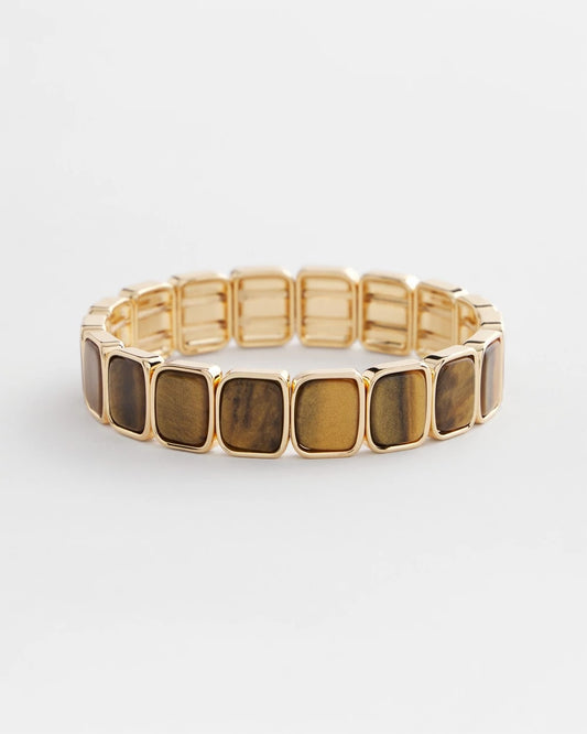 Chico's Neutral Square Stretch Bracelet