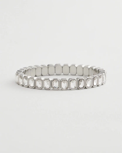 Chico's Silver Bezel Set Stretch Tennis Bracelet