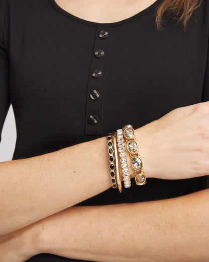 Chico's Large Faceted Gem Stretch Bracelet