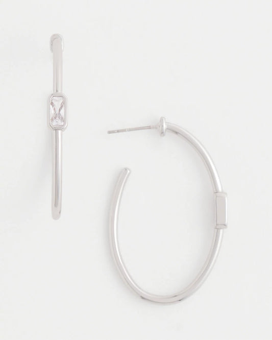 Chico's Silver Oval Hoop Earrings