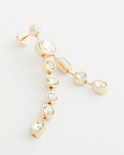Chico's Bezel Set Linear Goldtone Earrings