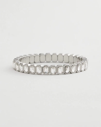 Chico's Silver Bezel Set Stretch Tennis Bracelet
